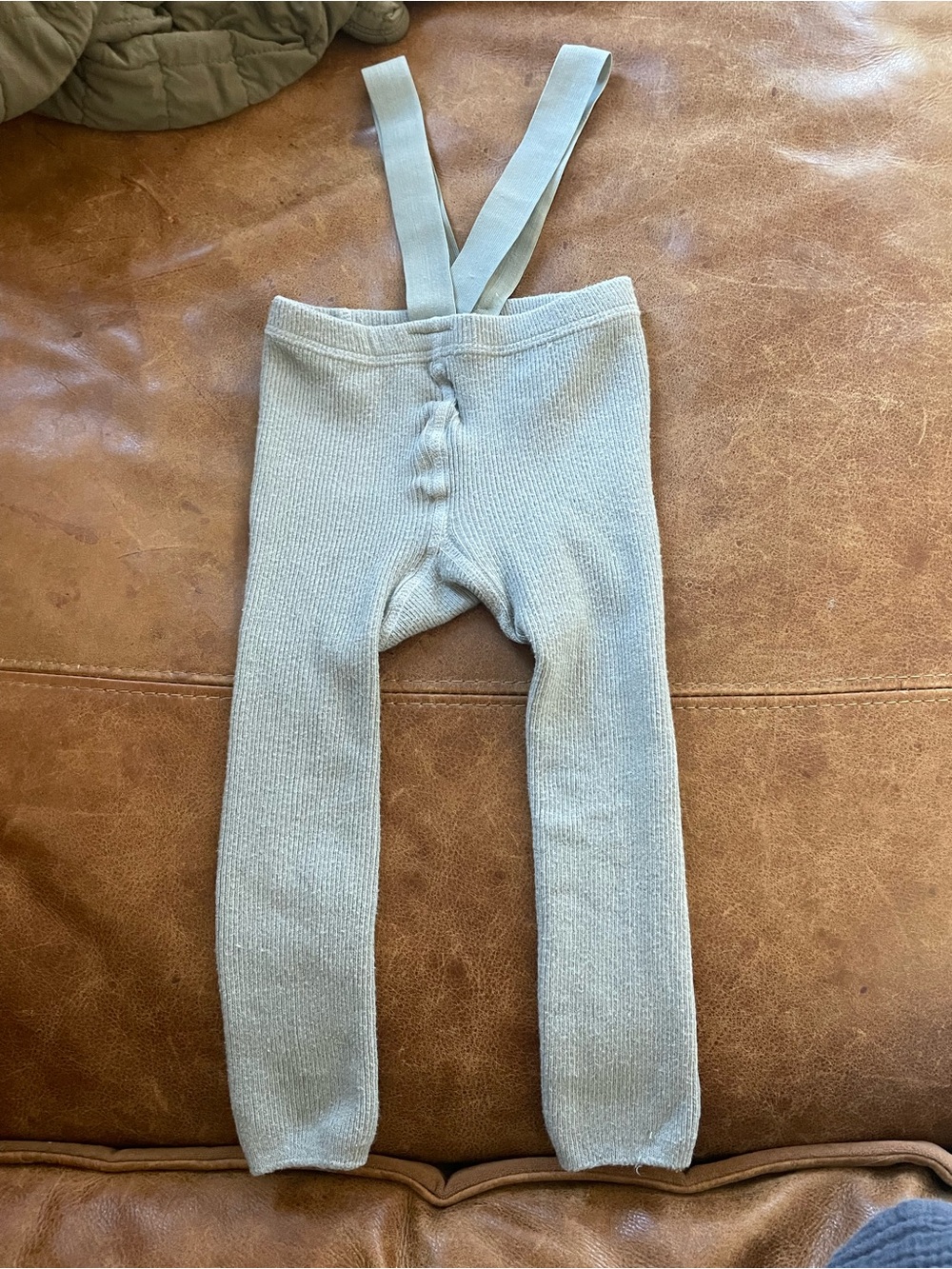 Kids Knit Suspender Pants - Light Blue
